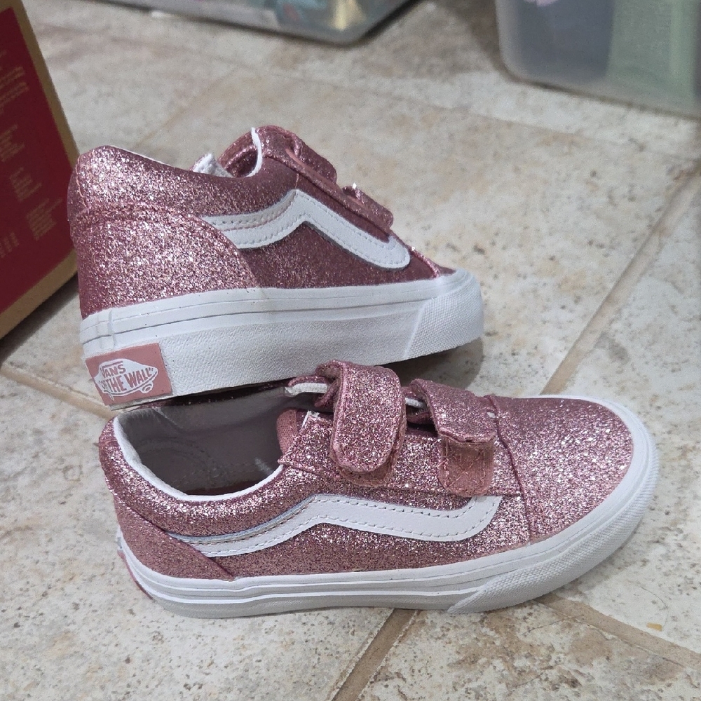 Vans Kids Sparkly Pink Sneakers